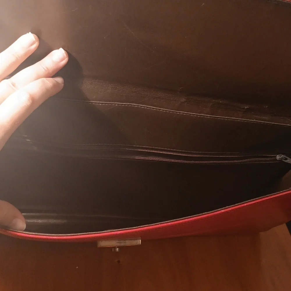 Hartman By Sharif Vintage Elegant Red Leather Briefcase
